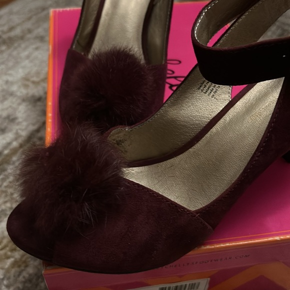 Anthropologie Seychelles Corey Lynn Calter Seduce peep toes shoes Pom poms - Picture 3 of 7